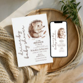 Invitation Jolie Douce Petite Hérisson Fête de Naissance Driv