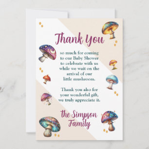 Invitation Jolie douche de champignons bohème pour bébé