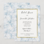 Invitation Jolie douche de mariage bleu clair (Devant / Derrière)