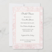 Invitation Jolie douche de mariée florale rose (Devant)