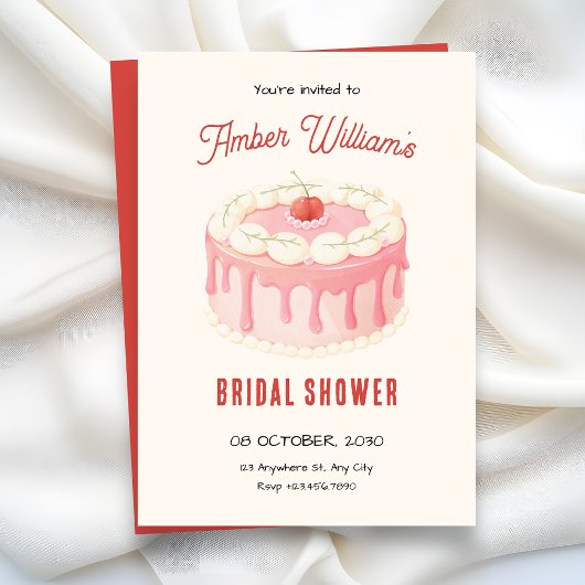 Invitation Jolie douche de mariée gâteau mignon