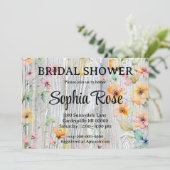 Invitation Jolie douche de mariée rustique fleur sauvage oran (Debout devant)