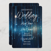 Invitation Jolie douche en métal bleu (Devant / Derrière)