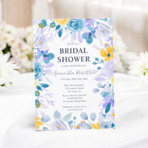 Invitation Jolie douche nuptiale fleurie lavande