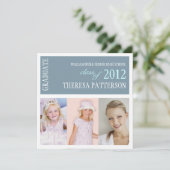 Invitation Jolie Dusty Blue Photo Collation Party (Debout devant)