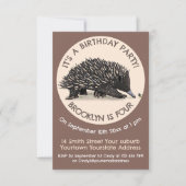 Invitation Jolie échidna et dessin animé d'abeilles invitatio (Devant)