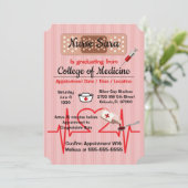 Invitation Jolie école Médicale de soins infirmiers tendance (Debout devant)