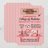Invitation Jolie école Médicale de soins infirmiers tendance (Devant / Derrière)
