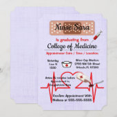 Invitation Jolie école Médicale de soins infirmiers tendance (Devant / Derrière)