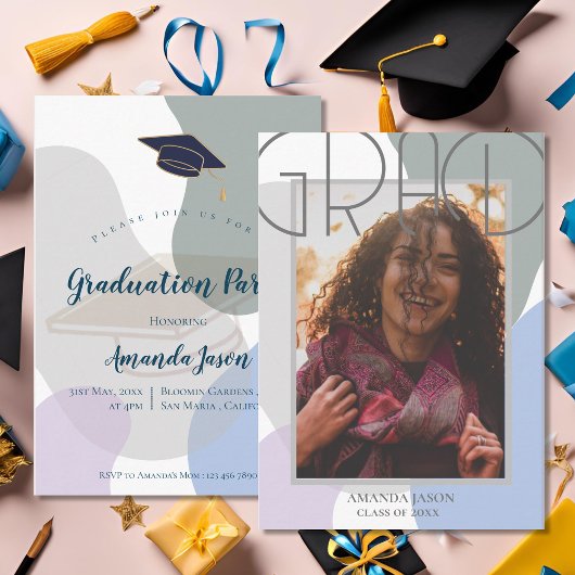 Invitation Jolie Elegant 2025 Grad Photo Party