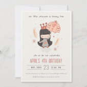 Invitation Jolie Elegant Boho Princesse sur nuages Anniversai (Devant)