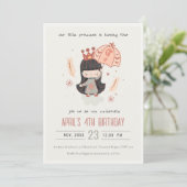Invitation Jolie Elegant Boho Princesse sur nuages Anniversai (Debout devant)