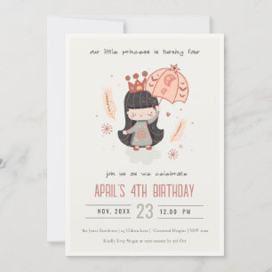 Invitation Jolie Elegant Boho Princesse sur nuages Anniversai
