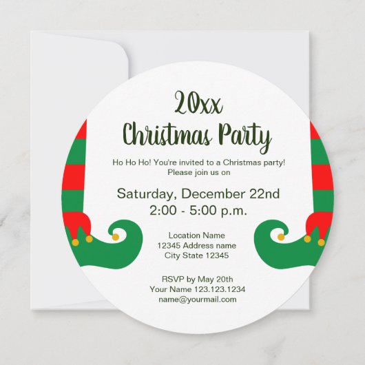 Invitation Jolie elfe de Noël Fête (Dos)