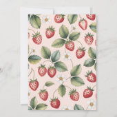 Invitation Jolie en Rose Premier Anniversaire Fraise (Dos)