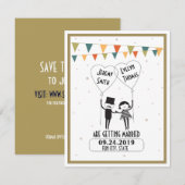 Invitation Jolie et drôle Alternative Mariage Enregistrer la (Devant / Derrière)