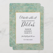 Invitation Jolie étincelle d'or Aqua (Devant / Derrière)