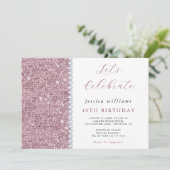 Invitation Jolie étincelle Sequins & Diamants Mauve Anniversa (Debout devant)