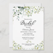 Invitation Jolie Eucalyptus Green Bridal Tea Party (Devant)