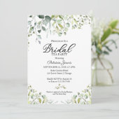 Invitation Jolie Eucalyptus Green Bridal Tea Party (Debout devant)