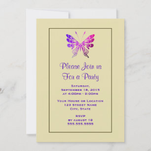 Invitation Jolie Fancy Butterfly Générique Multicolore