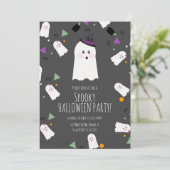 Invitation Jolie Fantôme Halloween Anniversaire Costume Sorci (Debout devant)