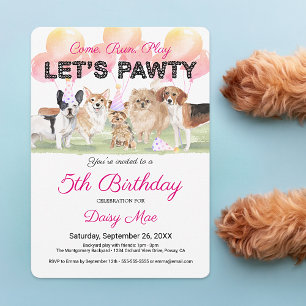 Invitation Jolie Fête avec les Pattes Anniversaire Personnali