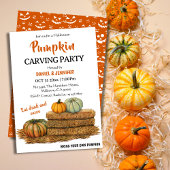 Invitation Jolie fête citrouille de sculpture Halloween