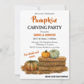 Invitation Jolie fête citrouille de sculpture Halloween (Devant)