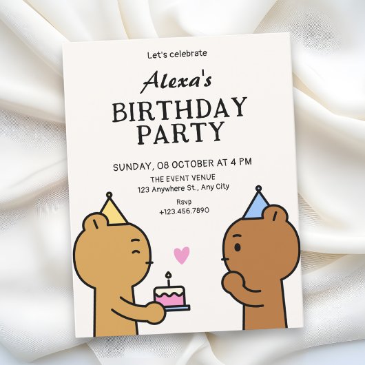Invitation Jolie fête d'anniversaire