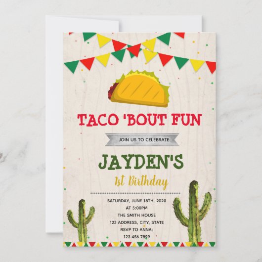 Invitation Jolie fête d'anniversaire (Devant)