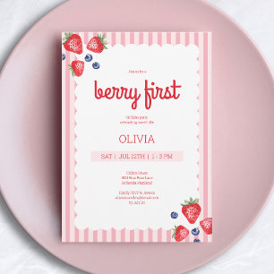 Invitation Jolie fête d'anniversaire aux fruits d'été et aux