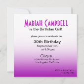 Invitation Jolie fête d'anniversaire avec cocktail teinte cob (Dos)