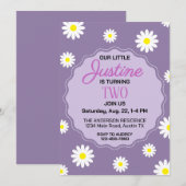 Invitation Jolie fête d'anniversaire avec impression de pâque (Devant / Derrière)