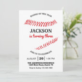 Invitation Jolie fête d'anniversaire de baseball (Debout devant)