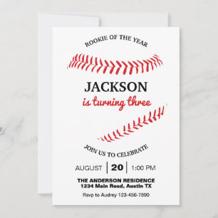 Invitation Jolie fête d'anniversaire de baseball