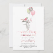 Invitation Jolie fête d'anniversaire de Bunny (Devant)