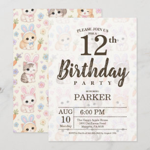 Invitation Jolie fête d'anniversaire de Pâques pour enfants a