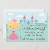 Invitation Jolie fête d'anniversaire de princesse (Devant)