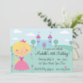 Invitation Jolie fête d'anniversaire de princesse (Debout devant)