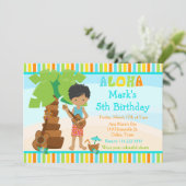 Invitation Jolie fête d'anniversaire des garçons afro-américa (Debout devant)