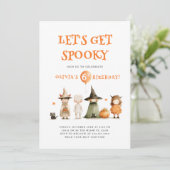 Invitation Jolie fête d'anniversaire d'Halloween (Debout devant)