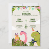 Invitation Jolie fête d'anniversaire double des enfants avec (Devant)