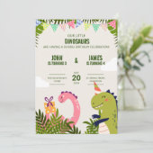 Invitation Jolie fête d'anniversaire double des enfants avec (Debout devant)