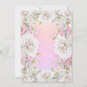 Invitation Jolie fête d'anniversaire Floral rose Roses blanch (Dos)