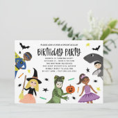 Invitation Jolie fête d'anniversaire Halloween moderne et amu (Debout devant)