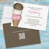 Invitation Jolie fête d'anniversaire Ice Cream Cone
