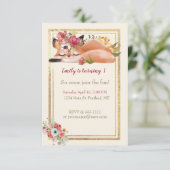 Invitation Jolie fête d'anniversaire pour bébé renard aquarel (Debout devant)