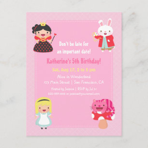 Invitation Jolie Fête d'anniversaire pour filles sur le thème