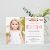 Invitation Jolie Fête D'Anniversaire Rose Et Citrouille Ferme (Debout devant)